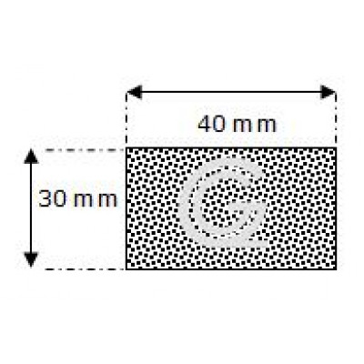 Rechthoekig mosrubber snoer | 30 x 40 mm | rol 15 meter